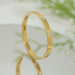 Personalised Yellow Gold Diamond Name Kada for Adults 18KT Gold 17 grams