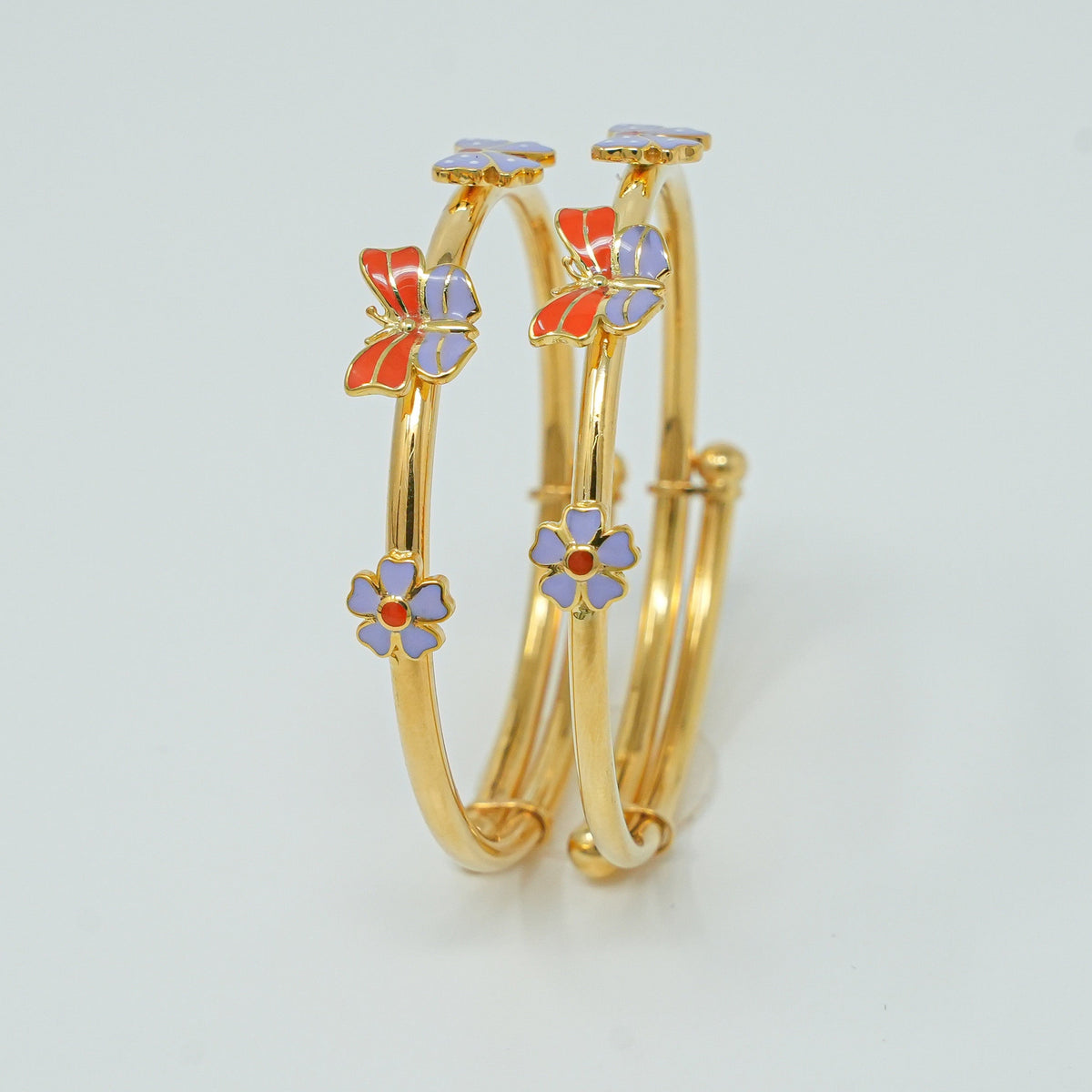 Lavender Whispers Charm Kada ,18 kt Gold 4.745 Grams