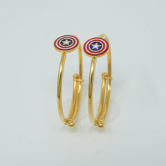 Captain America Shield Charm Kada for Boys 18kt Gold 4.86 grams per piece