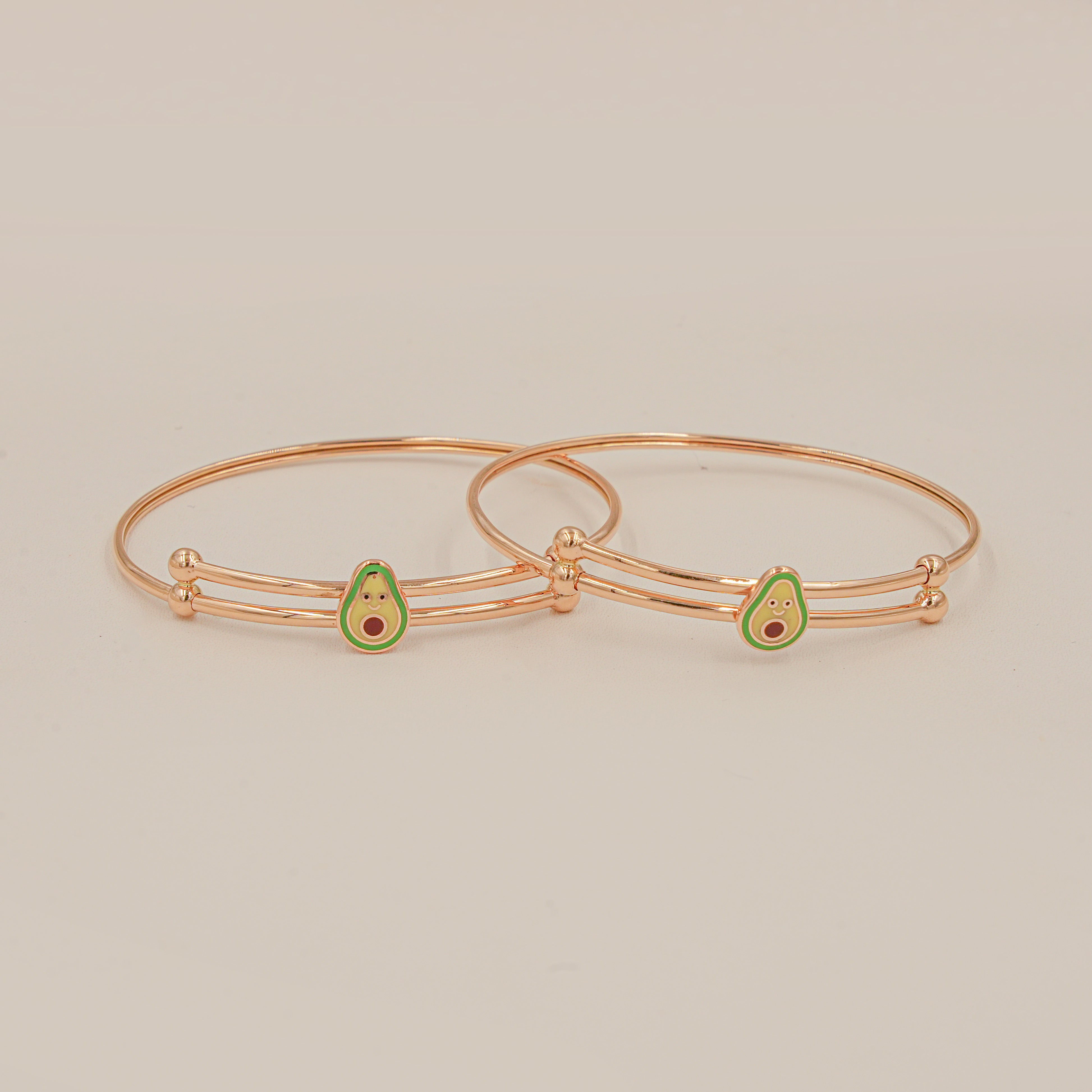 Avocado Charm Bangle 4.2 Grams A Single Piece, 18KT Gold