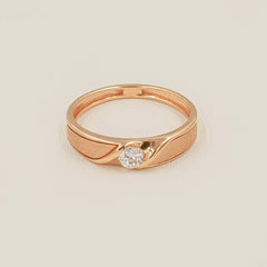 Classic Solitaire Ring 2.74 Grams , 18KT Gold