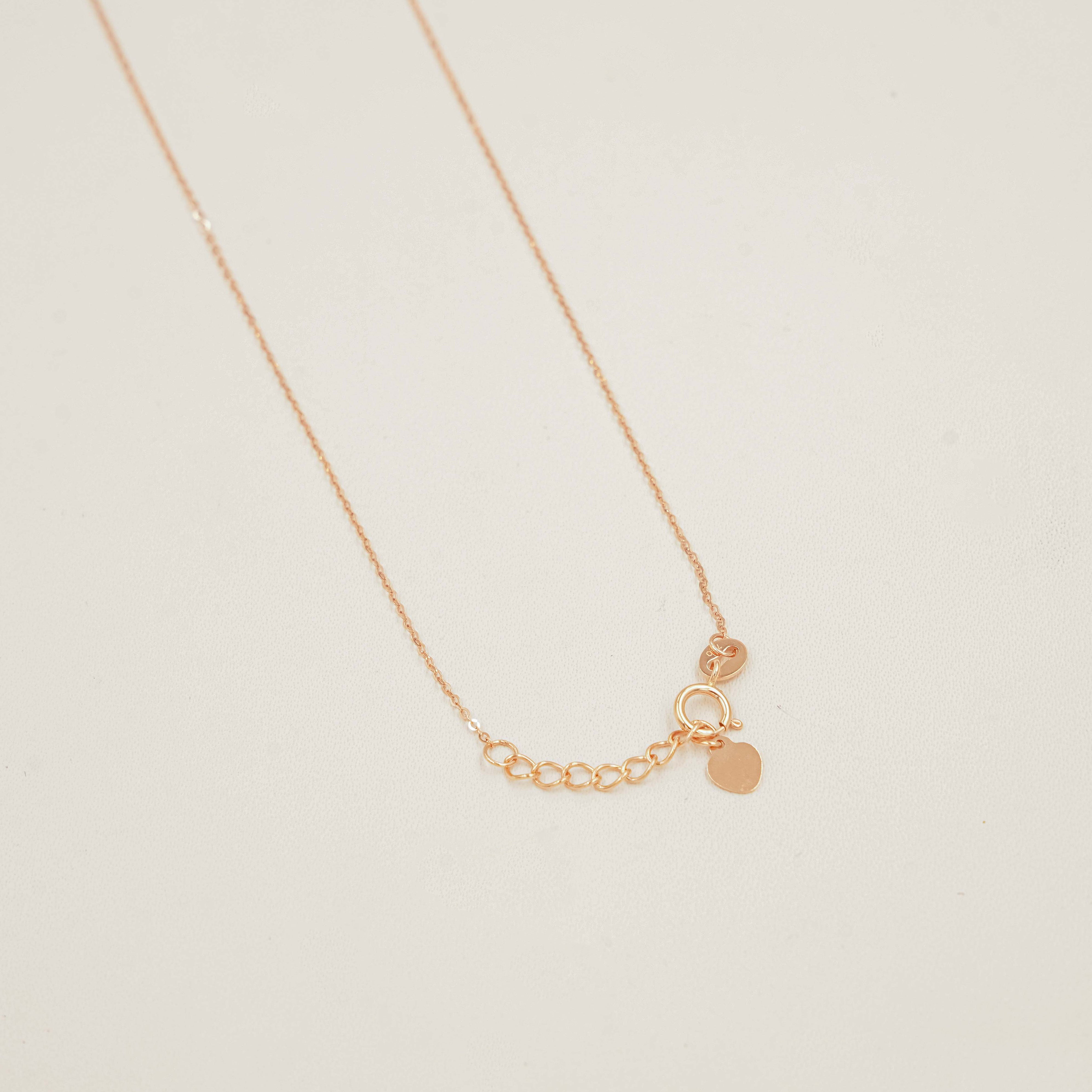 Rose Droplet Necklace 1.5 Grams, 18kt Gold