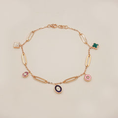 Charm Symphony Bracelet 4.3 Grams, 18KT Gold
