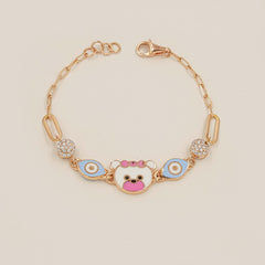 Teddy Charm Bracelet 3.88 Grams, 18KT Gold