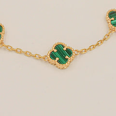 Van-Cleef Green Charm Bracelet 5.58 Grams, 18KT Gold