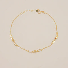 Elegant Link & Bead Bracelet 0.77 Grams, 18KT Gold