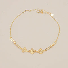 Floral Charm Bracelet 0.56 Grams, 18KT Gold