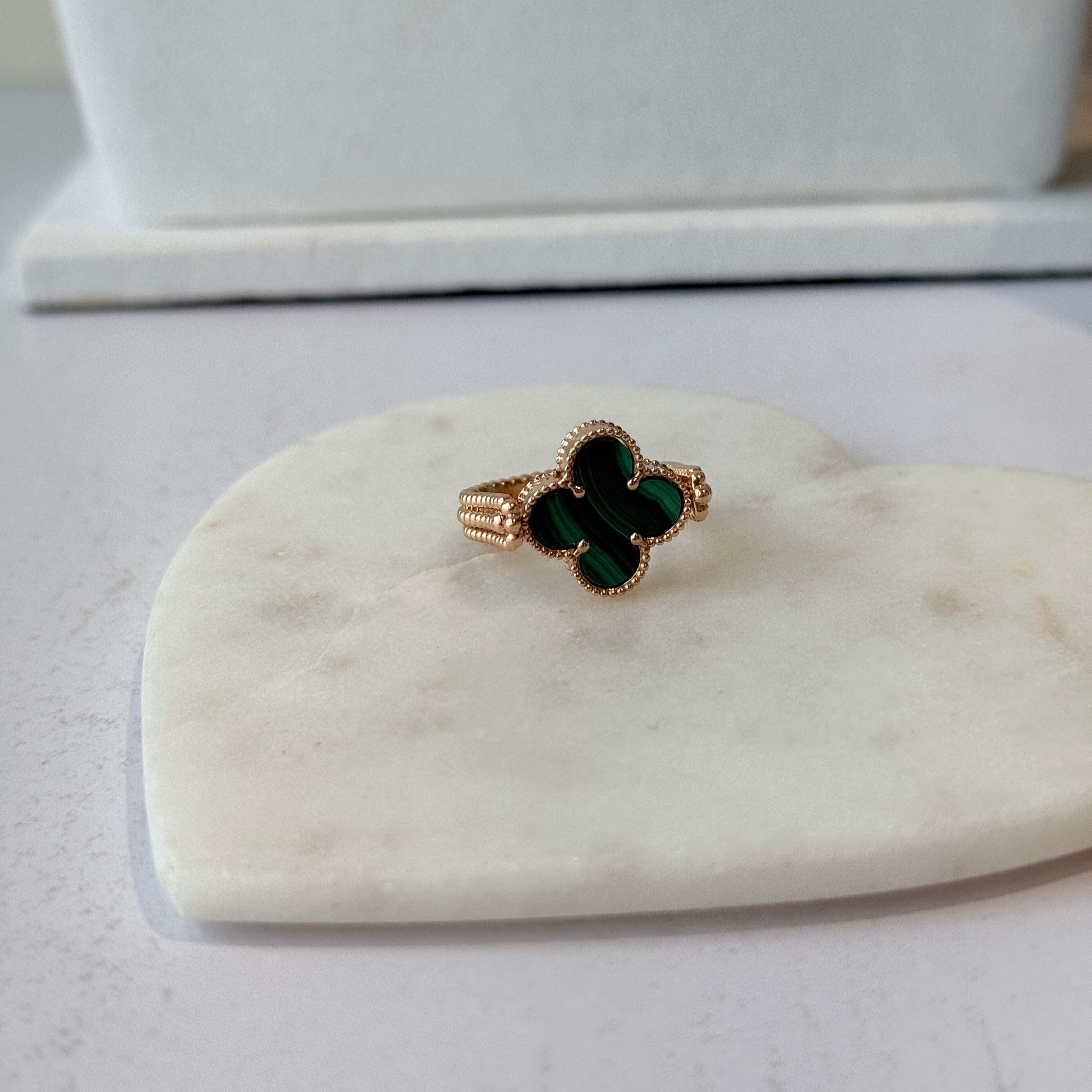 Van-cleef Green Ring 6.1 Grams , 18KT Gold