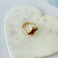 Van-cleef Red Ring 6.36 Grams , 18KT Gold