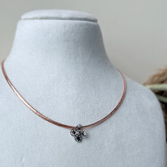 Floral Charm Rose Gold Mesh Necklace 1.45 Grams, 18kt Gold