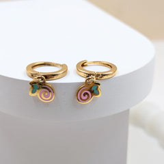 Candy Swirl Butterfly Hoop 2.10 Grams, 18KT Gold