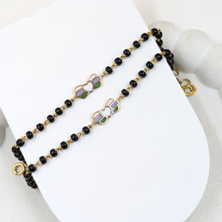 Pastel Heart Angel Band Nazariya 3.22 Grams a Pair , 18KT Gold