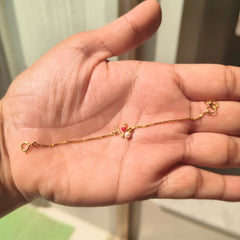 Royal Elegance Initial V Bracelet 1.4 Grams 18KT Gold