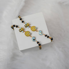 Bee & Bloom Personalized Initial Nazariya 5 Grams a Pair , 18KT Gold