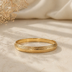 Gold Kada for Boys Classic Greek Pattern Kada 18kt Gold 8.7 grams per piece