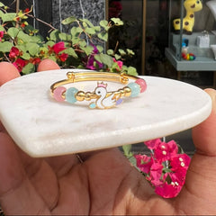 Pastel Swan Gold Kada for Girls  - 4.525 grams | 18kt gold