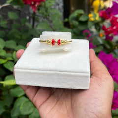 Red Bow Kada for Baby Girls - 10 grams for a pair | 18kt gold