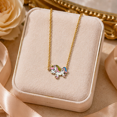 Magical Unicorn Necklace for Girls | Cute Gold Kids Necklace | Dreamy Unicorn Jewellery for Little Princesses 3.7 Grams, 18KT Gold (Copy)
