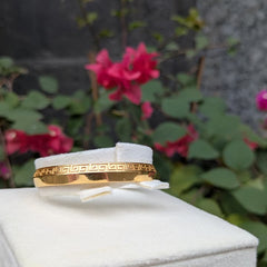Gold Kada for Boys Classic Greek Pattern Kada 18kt Gold 8.7 grams per piece