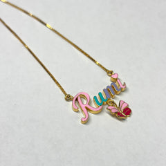 Butterfly Dreams Personalized Necklace for Little Girls 4.53 Grams, 18KT Gold