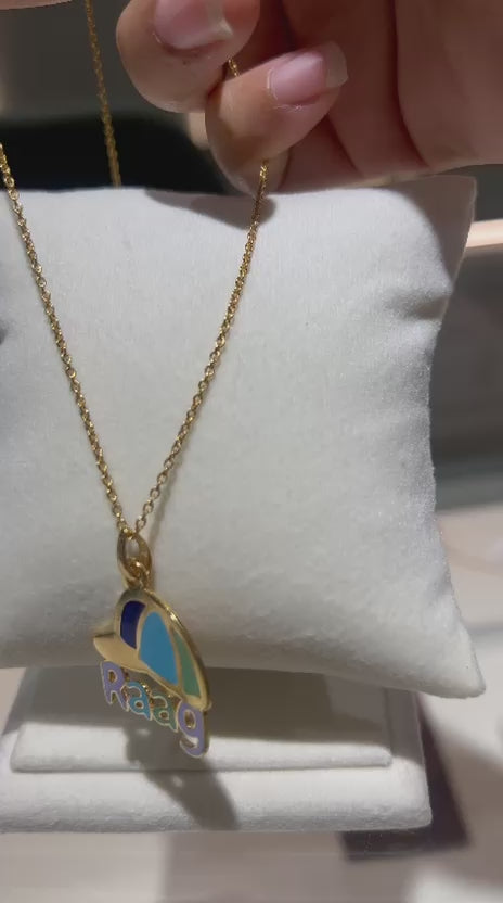 Mini Boss Personalised Name Pendant Chain 6.32 Grams, 18KT Gold