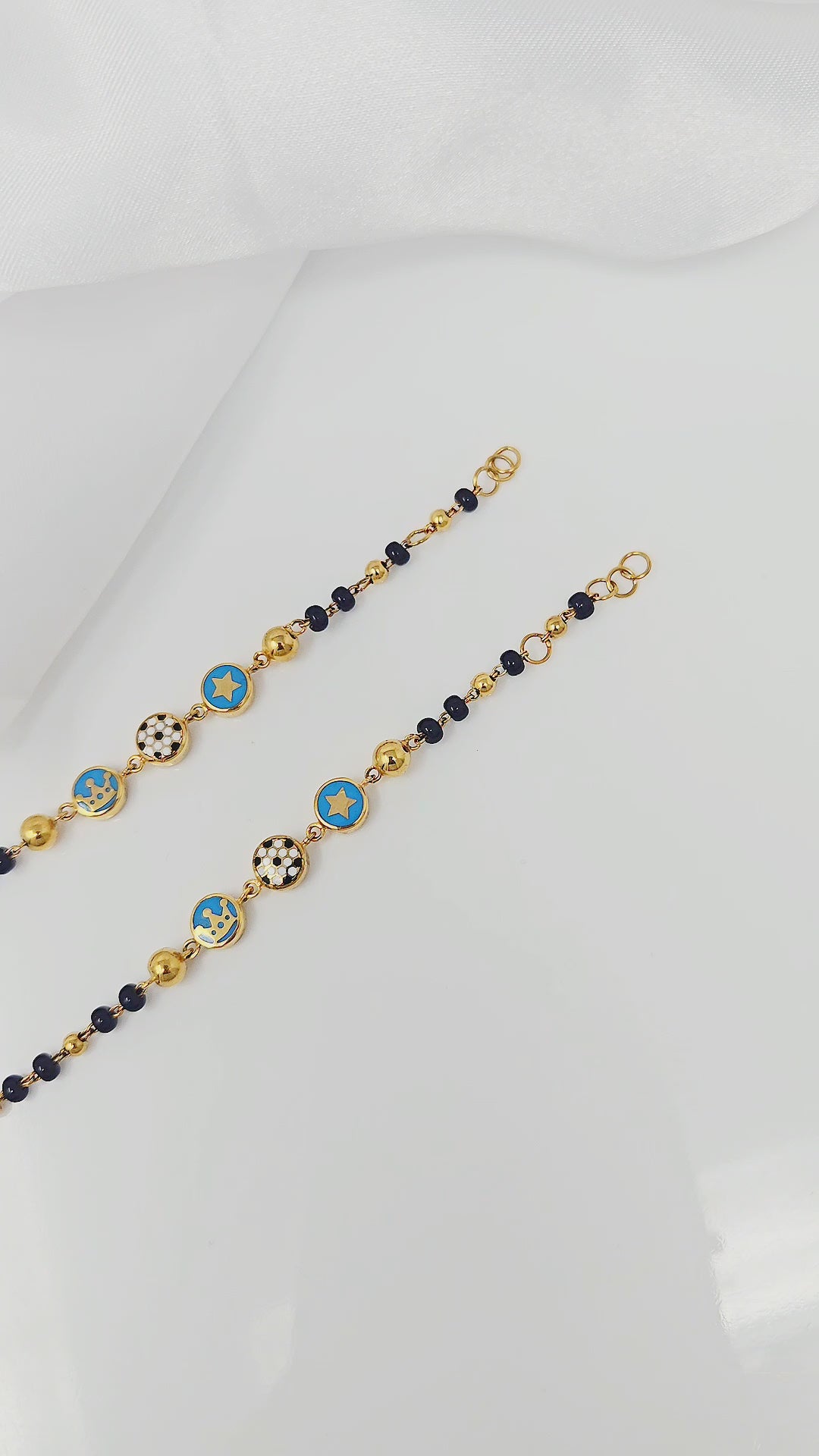 Midnight Prince Charm Bracelet 18kt 6.7 grams For A Pair