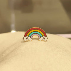 Personalised Rainbow Cloud Ring 1.58 Grams, 18KT Gold