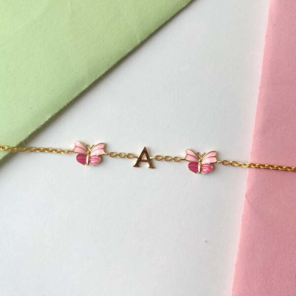 Butterfly And Letter A Bracelet