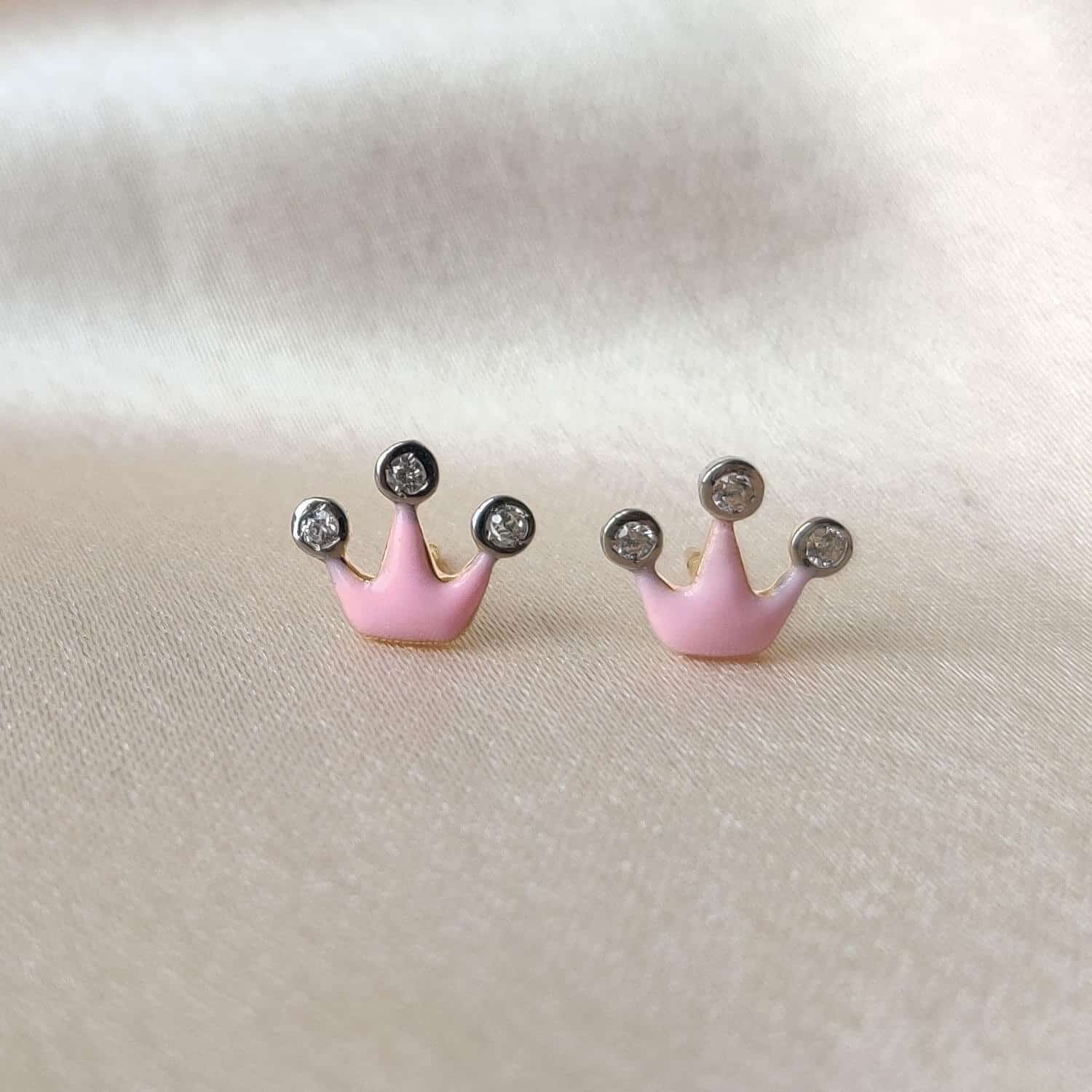 crown studs earrings