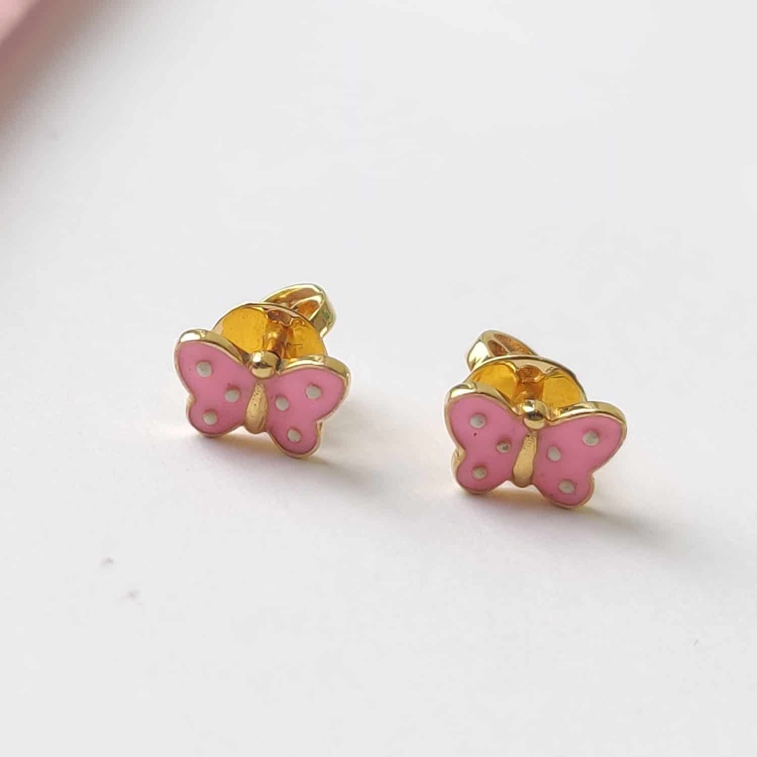 Pink Butterfly Earrings