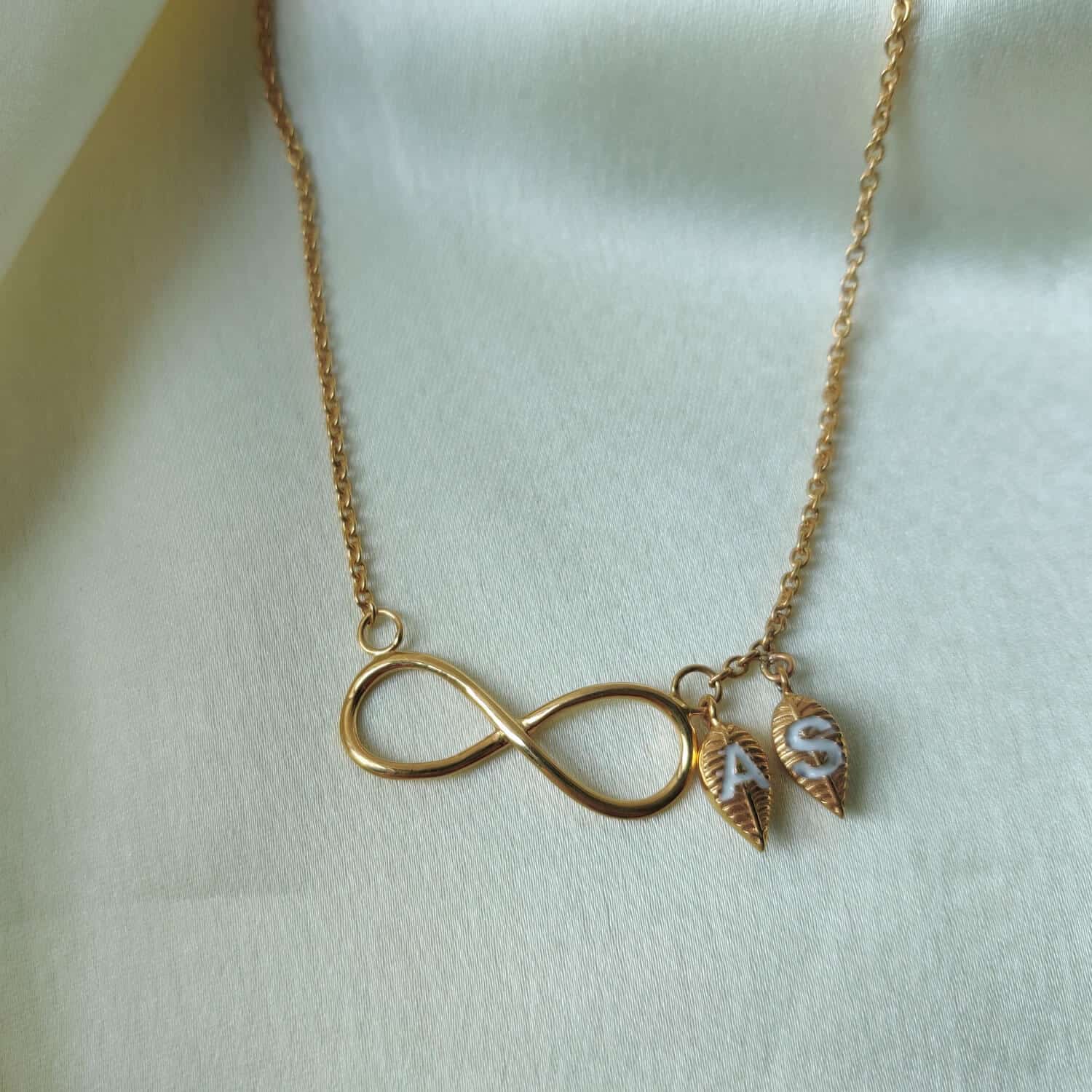 Infinity With Leaf Neckpiece