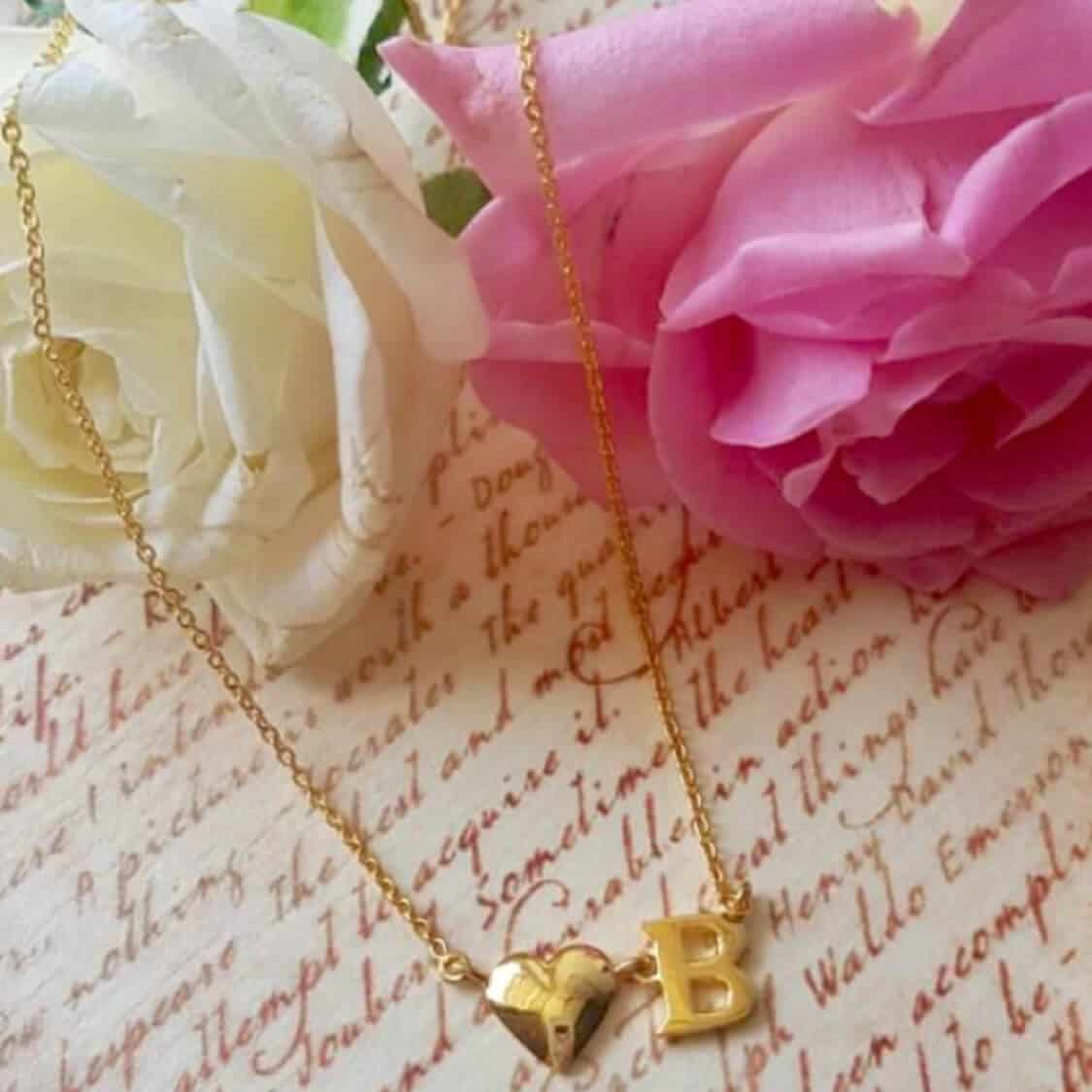 Single Letter With Heart Chain