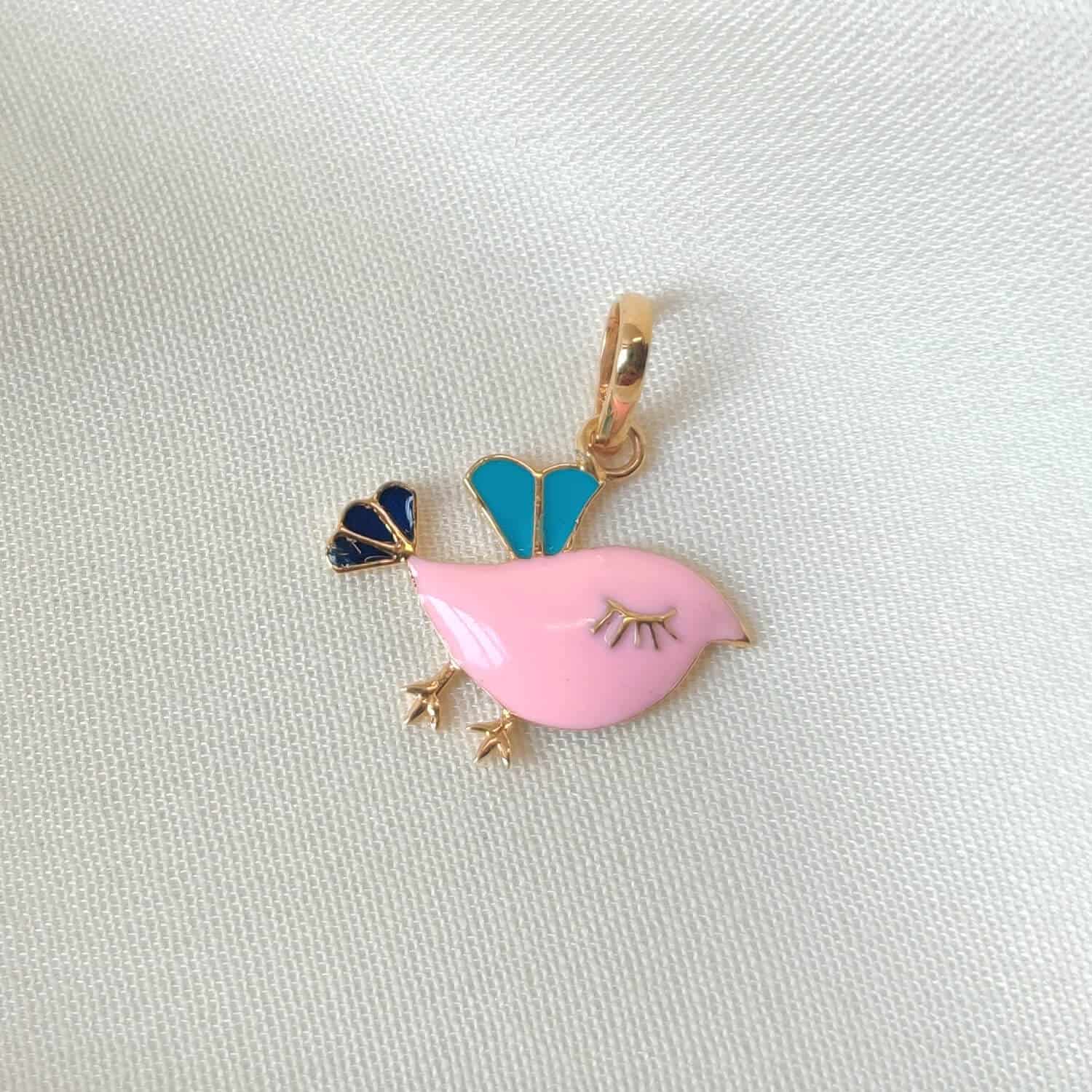 pretty in pink bird charm